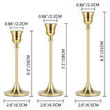 Set Van 3 Vintage Elegante Metalen En Aluminium Tafelblad Kandelaars
