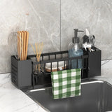 Ordinaqua Afwasbak Organizer Rek | Zelfafwaterend | Houder voor Spons, Zeep & Doek | Uittrekbaar & Hygiënisch | ABS-Kunststof