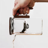 Elegante Glazen Thee Infuser Pot – Stijlvol Brouwen met Houten Handvat