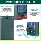 SolarGuardix Ultrasone Vogelverschrikkers Zonne-energie | Met LED & Beweging Sensor | Waterdicht IP58 | 600 m² Dekking