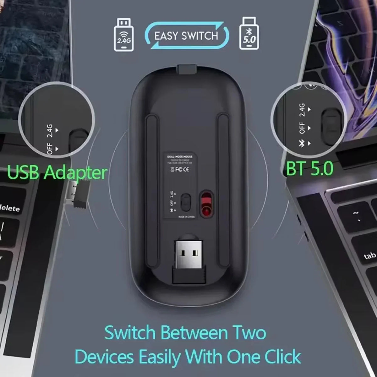 ClickPro Draadloze Gaming Muis Oplaadbaar Ergonomisch Stil Design | Gaming Muis | Draadloze Muis voor Laptop, PC, iPad & Tablets
