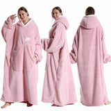CozyHaven XXL Kapuzendecke | Zachte Sherpa Draagbare Deken met Mouwen & Zak | 140 cm | Unisex Winter Knuffeldeken
