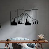 Majestueuze Bergen Wanddecoratie – Vierdelige Kunstset