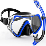 AquaVision Snorkelmasker Set voor Volwassenen | Antivog & Schokbestendig | Siliconen Rand & Droge Snorkel | 180° Gezichtsveld