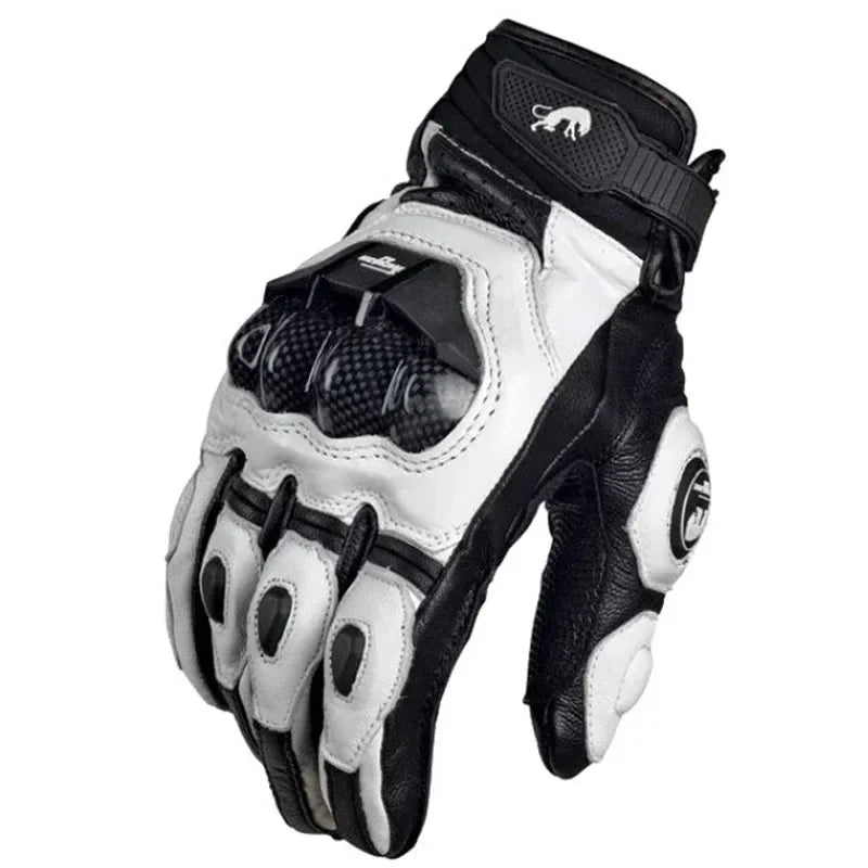 Motorhandschoenen RidePro Carbon | Waterdicht en winddicht | Compatibel met touchscreen | Echte leren beschermers | Voor de zomer en de winter