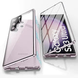 Metall Aluminiumlegering 360 Hoes met Veiligheidsvergrendeling voor Samsung Galaxy S24-S23 Serie