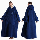 CozyHaven XXL Kapuzendecke | Zachte Sherpa Draagbare Deken met Mouwen & Zak | 140 cm | Unisex Winter Knuffeldeken