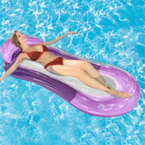 Luxe Opblaasbaar Waterligbed met Verhoogd Hoofdkussen - Perfect voor Zwembad en Strand
