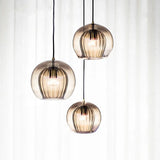 Moderne Aluminium-Glas-Hängeleuchte – LumaLite