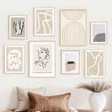 Boho Abstracte Regenboog - Bohémien Wanddecoratie op Canvas