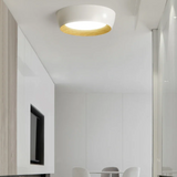 Minimalistische Inbouw Plafondlamp – Moderne LED Fixture met Houten Accent