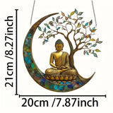 Acryl Zonnenvanger ZenLight | 2D Boeddha Decor | Raam- & Woonaccessoire | Spirituele Ruimte-inrichting