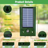 SolarGuardix Ultrasone Vogelverschrikkers Zonne-energie | Met LED & Beweging Sensor | Waterdicht IP58 | 600 m² Dekking