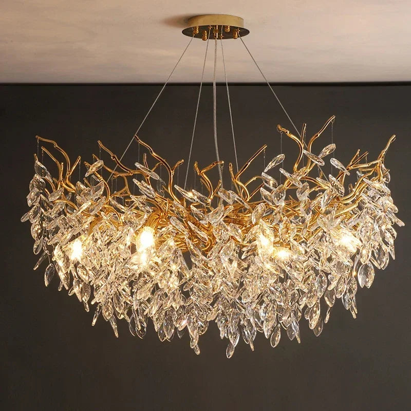 Aurelia luxe kristallen kroonluchter - Elegant ontwerp met takken en bladeren