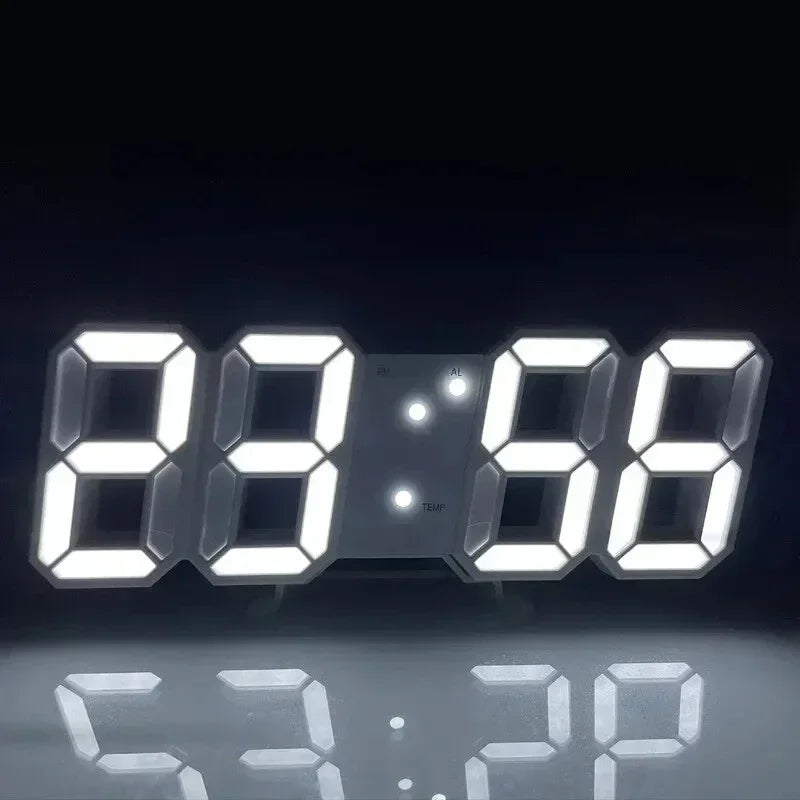 3D LED digitale klok Lichtgevende mode wandklok Multifunctionele creatieve USB-stekker