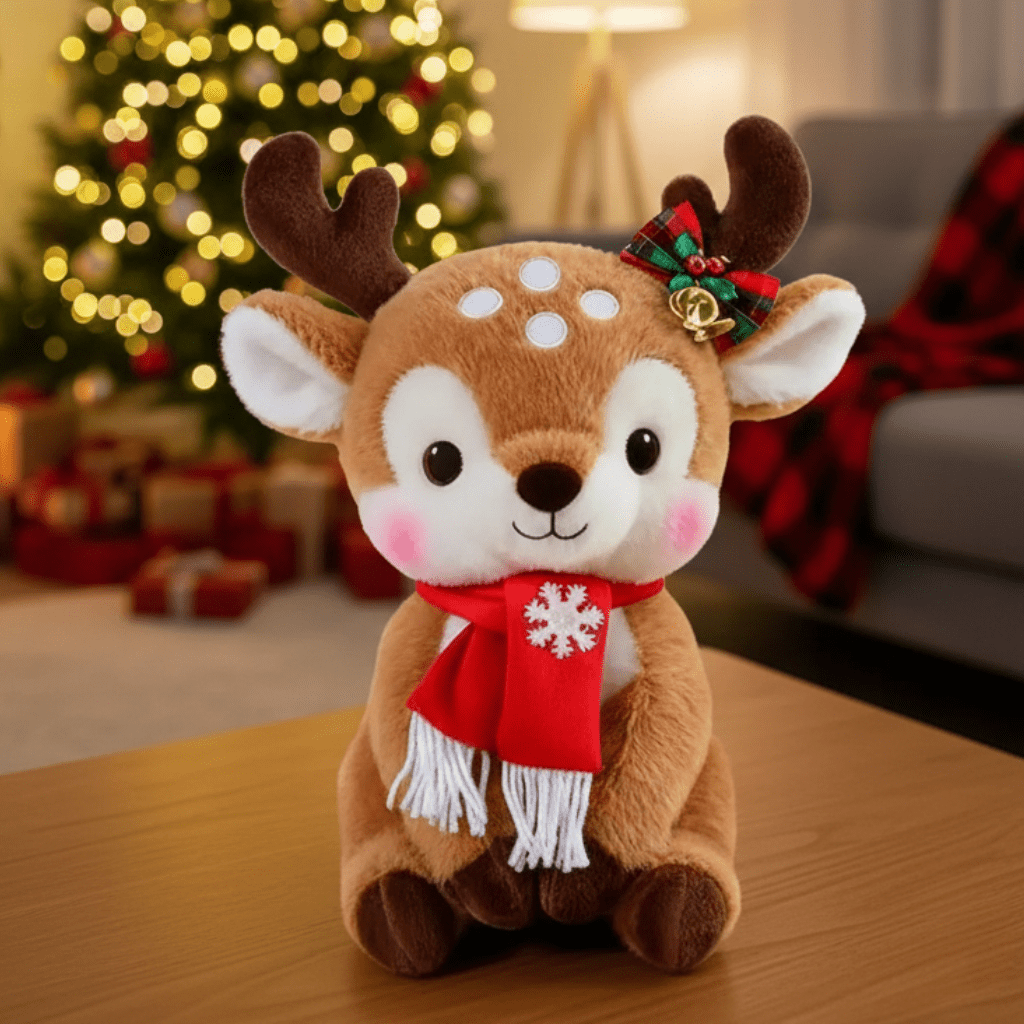 CUDDLESCARF – Charmante Kerstpluchepop in Cartoon-Design