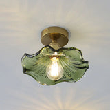 Hanglamp decoratief met glazen kap in de vorm van een blad