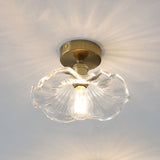 Hanglamp decoratief met glazen kap in de vorm van een blad