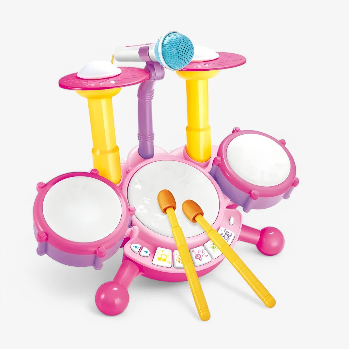 Interactieve Leer-Drommelset met Microfoon voor Peuters – RitmePlezier Mini
