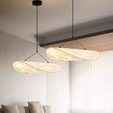 Designers lamp hangend Japandi in de vorm van een langwerpig paneel – moderne elegantie