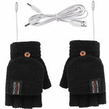ThermoLoom USB Verwarmde Handschoenen | 3 Warmtestanden | Zacht Breimateriaal | Unisex One Size
