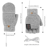 ThermoLoom USB Verwarmde Handschoenen | 3 Warmtestanden | Zacht Breimateriaal | Unisex One Size