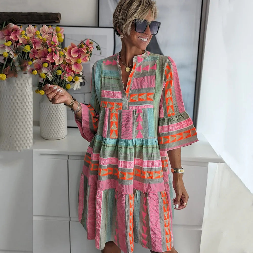 Kiki | Elegante Lente Midi Jurk (Bijna uitverkocht)
