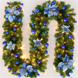 Luminarae | Kerstguirlande 2,7 m | Met LED-verlichting & dennen takken | Voor haard, trapleuning & deurdecoratie | 5 Kleuren