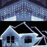 LED IJspegels Lichtjesketting | 8 Modi | Winter-Festoon Gordijn | Kerst- & Nieuwjaarsdecoratie 2025 | EU-Stekker