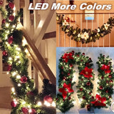 Luminarae | Kerstguirlande 2,7 m | Met LED-verlichting & dennen takken | Voor haard, trapleuning & deurdecoratie | 5 Kleuren
