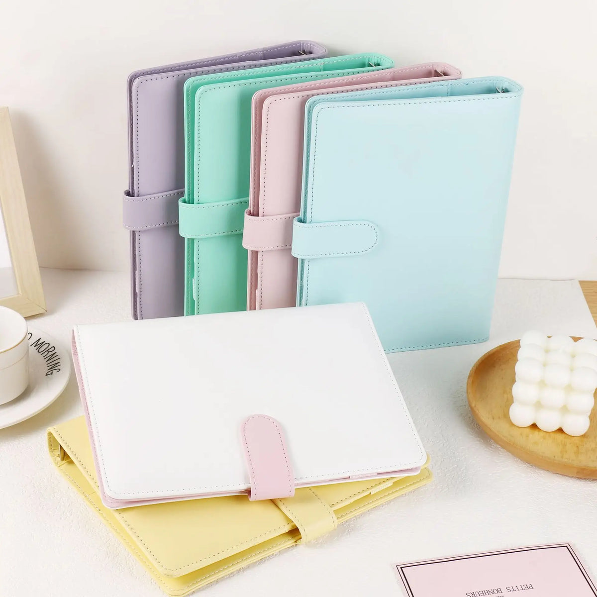 A5 PU lederen binder in macaronkleuren | Planner | DIY fotoalbum en agenda in één
