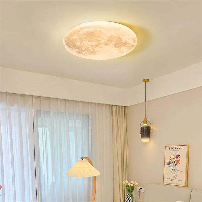 MoonAura Maan LED Lamp | Dimbaar | Ø26-40 cm | Kleurwissel met Afstandsbediening | Geschikt voor Slaapkamer, Hal & Badkamer | Moderne Minimalistische Stijl | Energiezuinig | Eenvoudige Installatie
