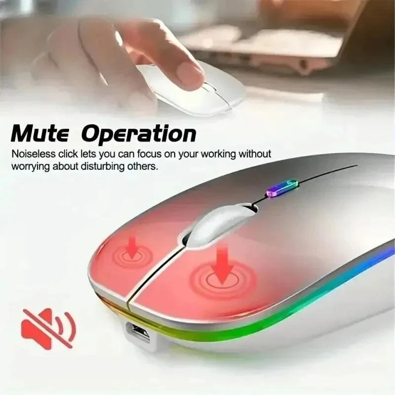 GameCore Draadloze Muis Oplaadbaar LED Backlight Dual Mode | Draadloze Muis | Bluetooth & 2.4GHz Ontvanger voor Laptop, PC & Gaming