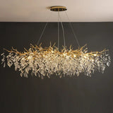 Exclusieve kroonluchter met kristallen bladeren – tak effect, moderne elegantie