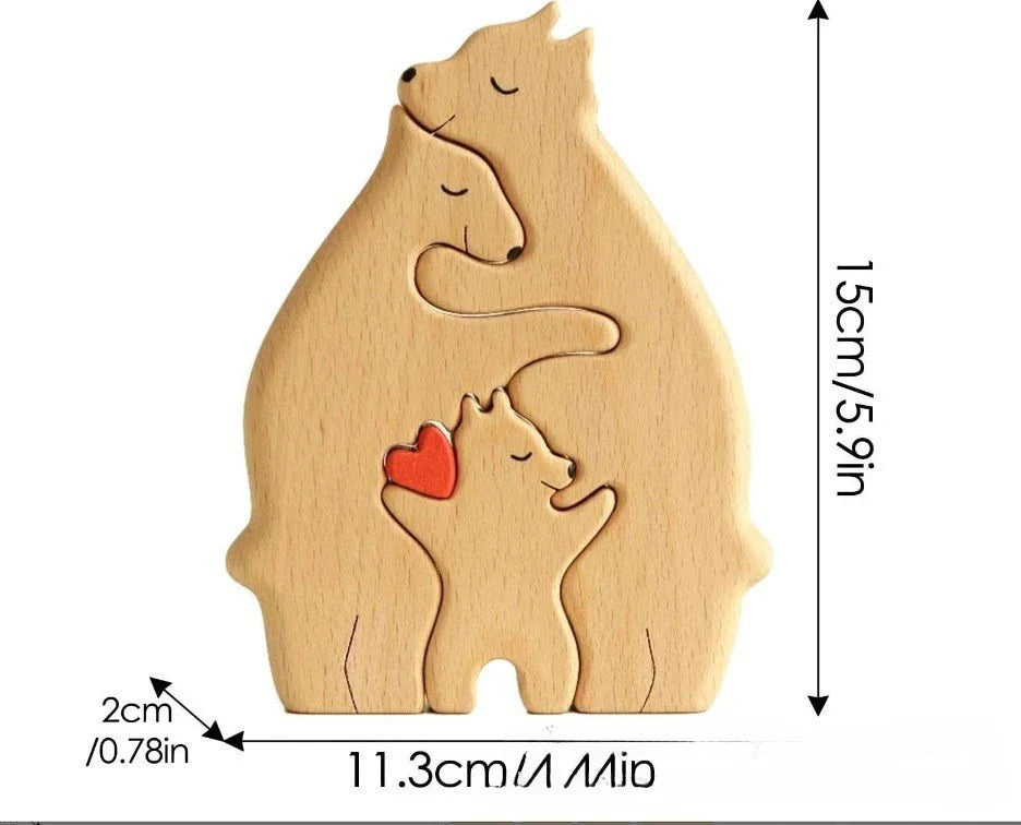 Houten Puzzel Moeder en Kind – Sfeervolle houten decoratie voor een liefdevol huis