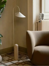 Nordic Arum | Minimalistisch Design Vloerlamp met Marmeren Basis | Scandinavisch design vloerlamp | Dimbare LED verlichting | Luxe marmeren voet | Energiezuinig | Moderne elegante stijl | Vloerverlichting voor woonkamer slaapkamer