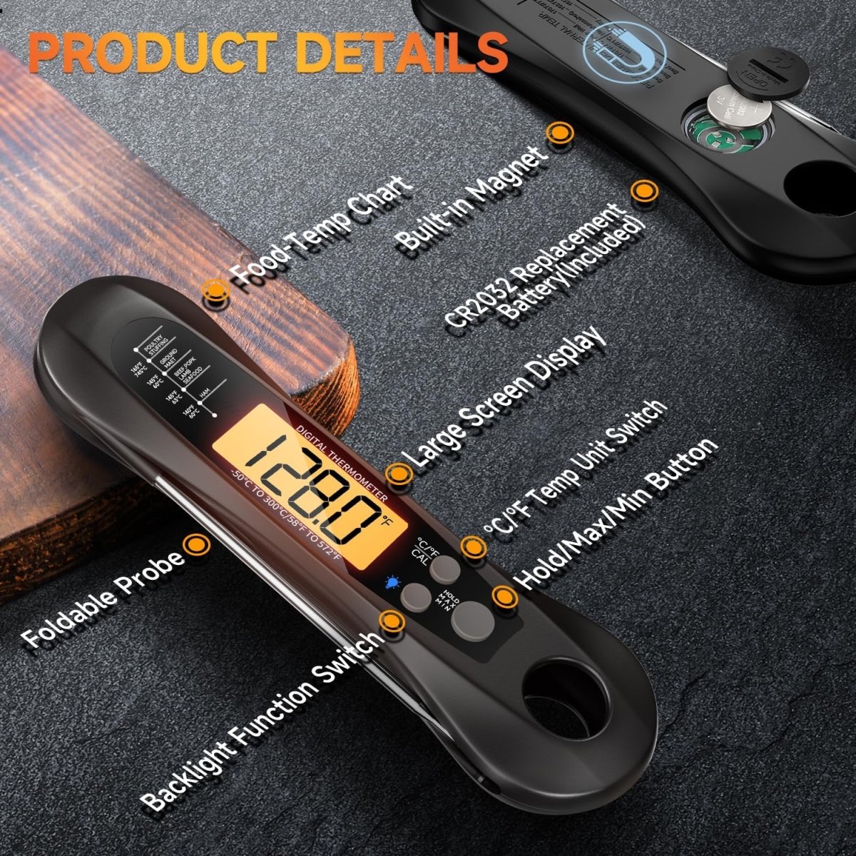 GrillMaster – Digitale directe vleesthermometer met nauwkeurige temperatuurcontrole