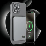 Ultradun extern batterij | snelle magnetische draadloze oplader met LED-scherm voor iPhone & Samsung