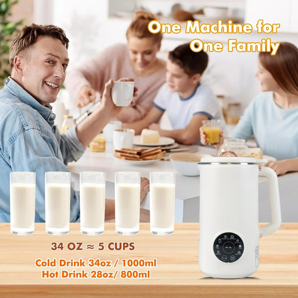 8-in-1 Notenmelkmaker (1000 ml) - NutriBlend