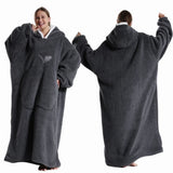 CozyHaven XXL Kapuzendecke | Zachte Sherpa Draagbare Deken met Mouwen & Zak | 140 cm | Unisex Winter Knuffeldeken