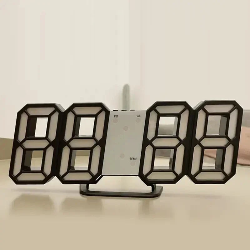 3D LED digitale klok Lichtgevende mode wandklok Multifunctionele creatieve USB-stekker