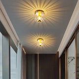 Elegante glazen plafondlamp met kristallen design