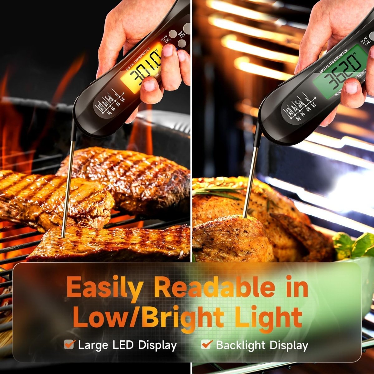 GrillMaster – Digitale directe vleesthermometer met nauwkeurige temperatuurcontrole