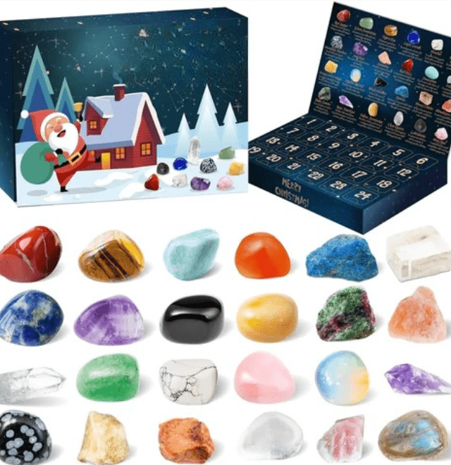 CRYSTALGEMS – Magische Edelsteen Adventskalender met 24 Natuurlijke Kristallen
