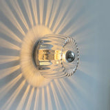Elegante glazen plafondlamp met kristallen design
