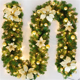 Luminarae | Kerstguirlande 2,7 m | Met LED-verlichting & dennen takken | Voor haard, trapleuning & deurdecoratie | 5 Kleuren