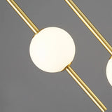 Moderne gouden hanglamp met bolvormige kap | Minimalistische LED plafondlamp