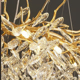Exclusieve kroonluchter met kristallen bladeren – tak effect, moderne elegantie