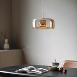Glazen LED hanglamp in moderne stijl - minimalistische kap en gouden afwerking
