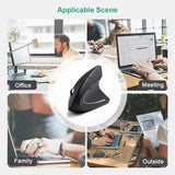 Silentix Verticale Ergonomische Muis 2.4GHz 3 DPI Instellingen | Ergonomische Muis | Optische Draadloze Muis voor Laptop & Desktop Computer